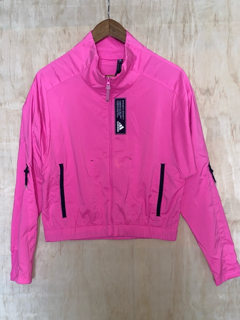 adidas Hot Pink Cropped Bomber Jacket